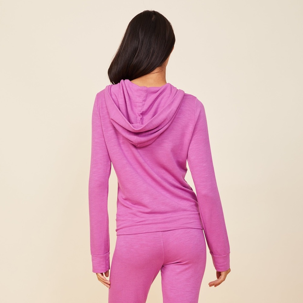 Monrow Supersoft Pink Hoodie Sweatshirt size M